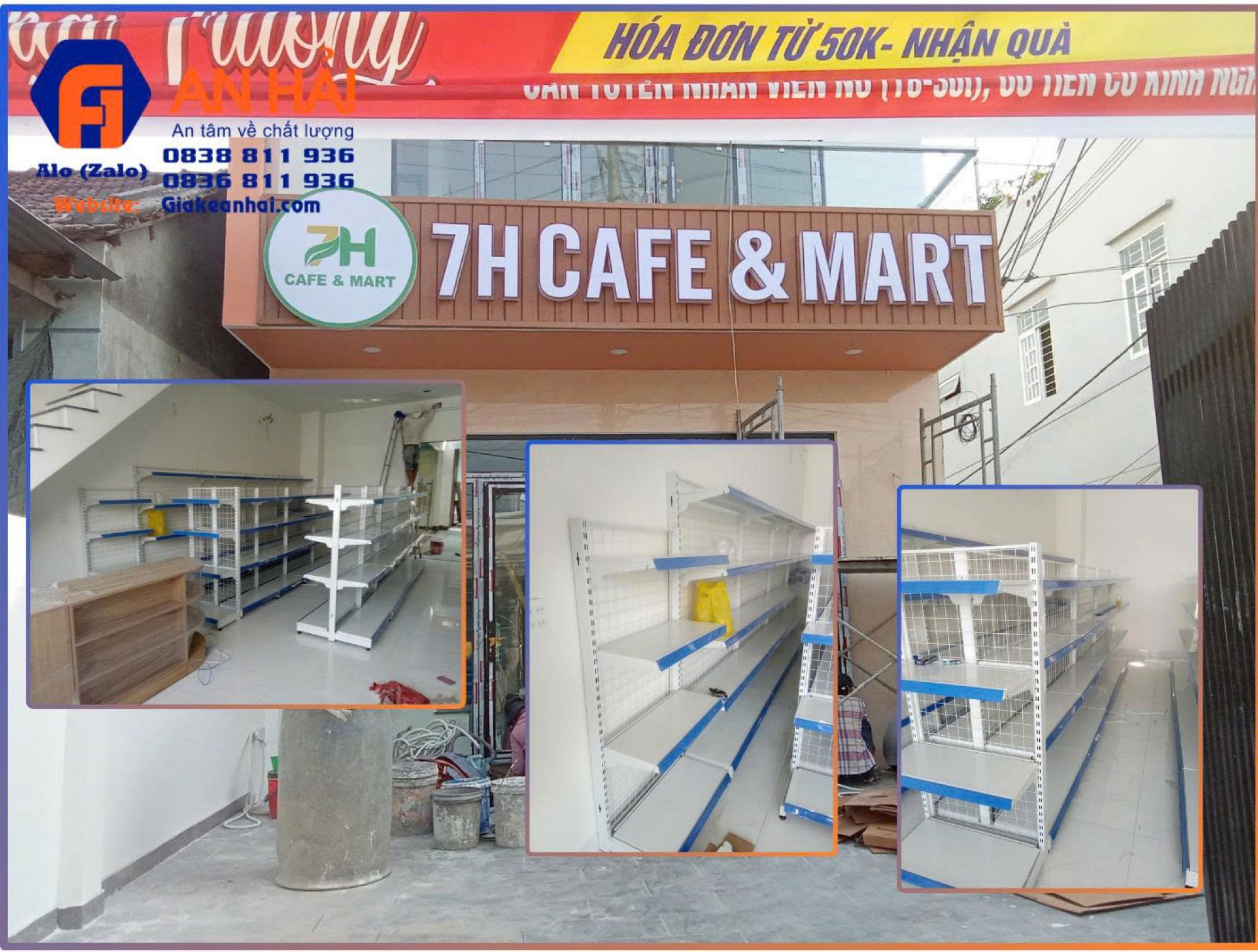DỰ &Aacute;N LẮP ĐẶT KỆ SI&Ecirc;U THỊ CHO 7H CAFE &amp; MART Ph&uacute; Y&ecirc;n